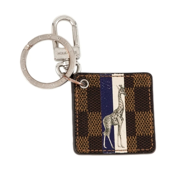 Louis Vuitton Accessories - Louis Vuitton Damier Ebene Giraffe Key Holder Charm Jake and Dinos Chapman 2017